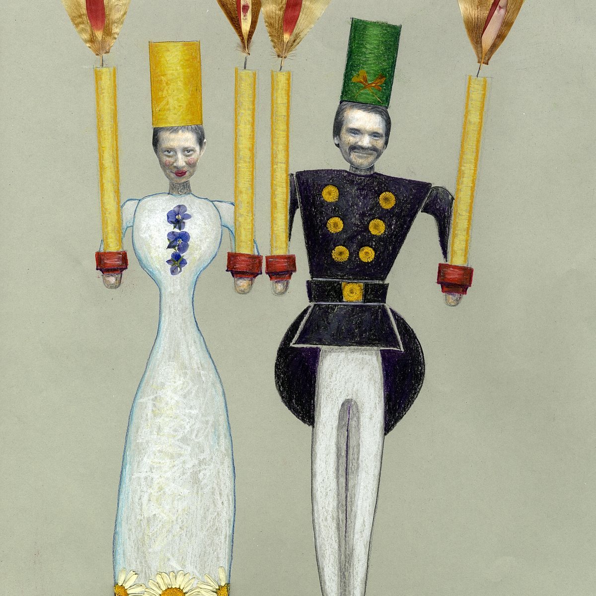 Engel und Bergmann - heute mal mit Blütenlichtern